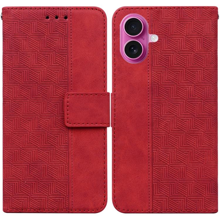 Geometric Embossed Leather Phone Case, For iPhone 17 Pro Max, For iPhone 17 Pro, For iPhone 17, For iPhone 17 Air