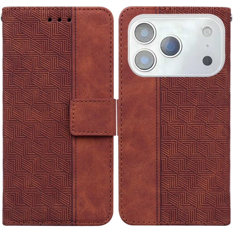 Geometric Embossed Leather Phone Case, For iPhone 17 Pro Max, For iPhone 17 Pro, For iPhone 17, For iPhone 17 Air