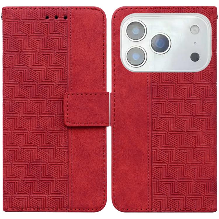 Geometric Embossed Leather Phone Case, For iPhone 17 Pro Max, For iPhone 17 Pro, For iPhone 17, For iPhone 17 Air
