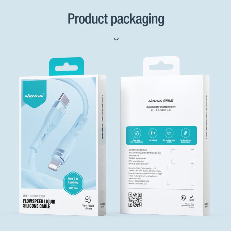 Nillkin 2.4A USB-C/Type-C to 8 Pin Silicone Data Cable, Length: 1.2m, Type-C to 8 Pin
