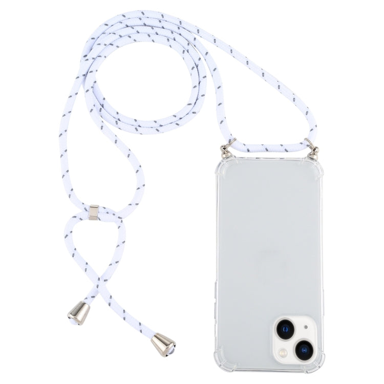 Coque transparente antichoc en TPU avec cordon pour iPhone 15