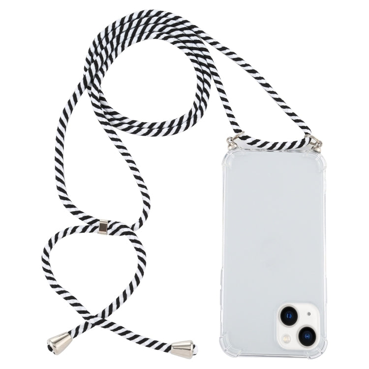 Coque transparente antichoc en TPU avec cordon pour iPhone 15 Plus