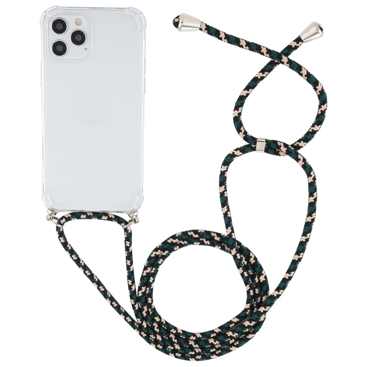 Four-Corner Shockproof Transparent TPU Case with Lanyard, For iPhone 15 Pro Max
