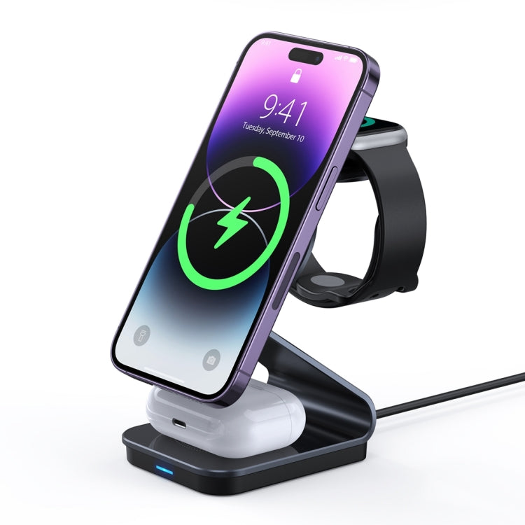 DUZZONA W15 15W 3 in 1 Transparent Magnetic Suction Wireless Charging Stand, W15