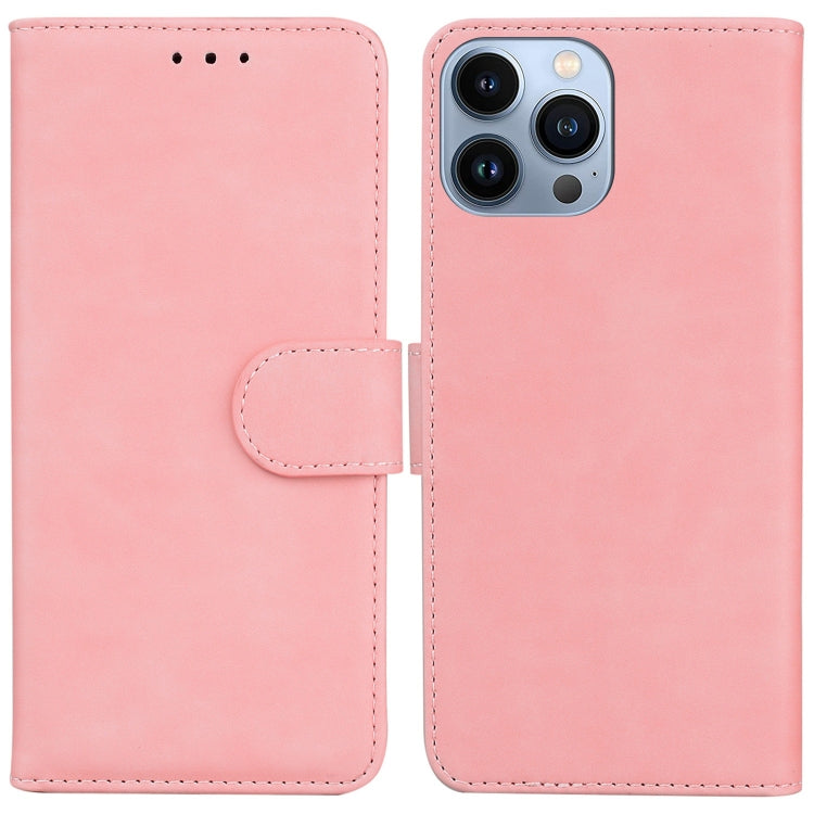 Skin Feel Pure Color Flip Leather Phone Case, For iPhone 14 Pro Max