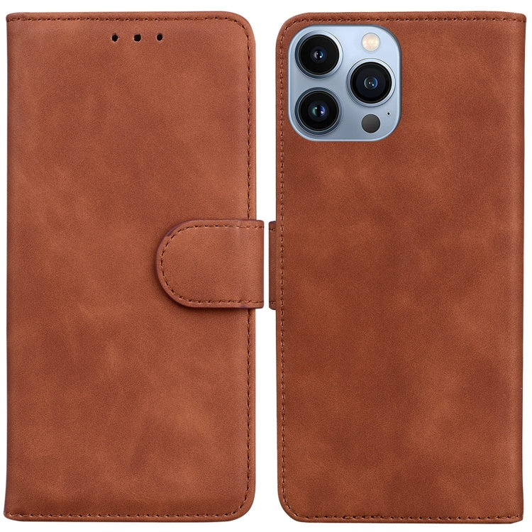 Skin Feel Pure Color Flip Leather Phone Case, For iPhone 14 Pro Max