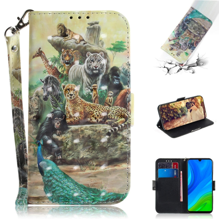 3D Painted Pattern Magnetic Attraction Horizontal Flip Leather Case with Holder & Card Slot & Wallet & Lanyard, For Samsung Galaxy A71 5G, For Huawei P smart 2020