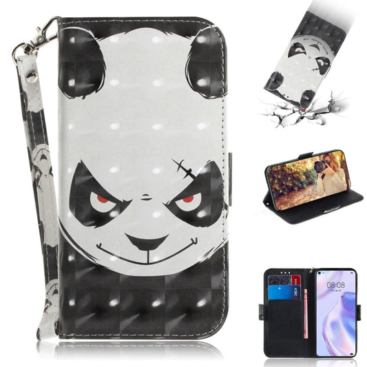 3D painted magnetic flip leather case for Huawei P40 lite 5G with card holder and lanyard