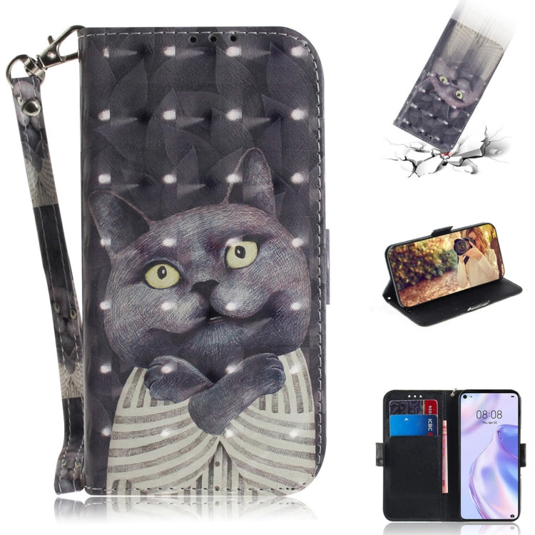 3D Painted Pattern Magnetic Attraction Horizontal Flip Leather Case with Holder & Card Slot & Wallet & Lanyard, For Huawei P40 lite 5G, For Huawei Y5p