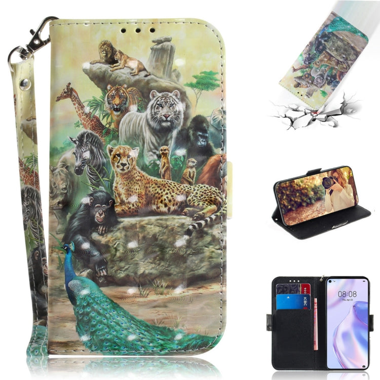 3D Painted Pattern Magnetic Attraction Horizontal Flip Leather Case with Holder & Card Slot & Wallet & Lanyard, For Huawei P40 lite 5G, For Huawei Y5p