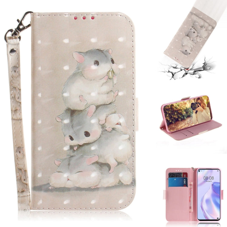 3D Painted Pattern Magnetic Attraction Horizontal Flip Leather Case with Holder & Card Slot & Wallet & Lanyard, For Huawei P40 lite 5G, For Huawei Y5p