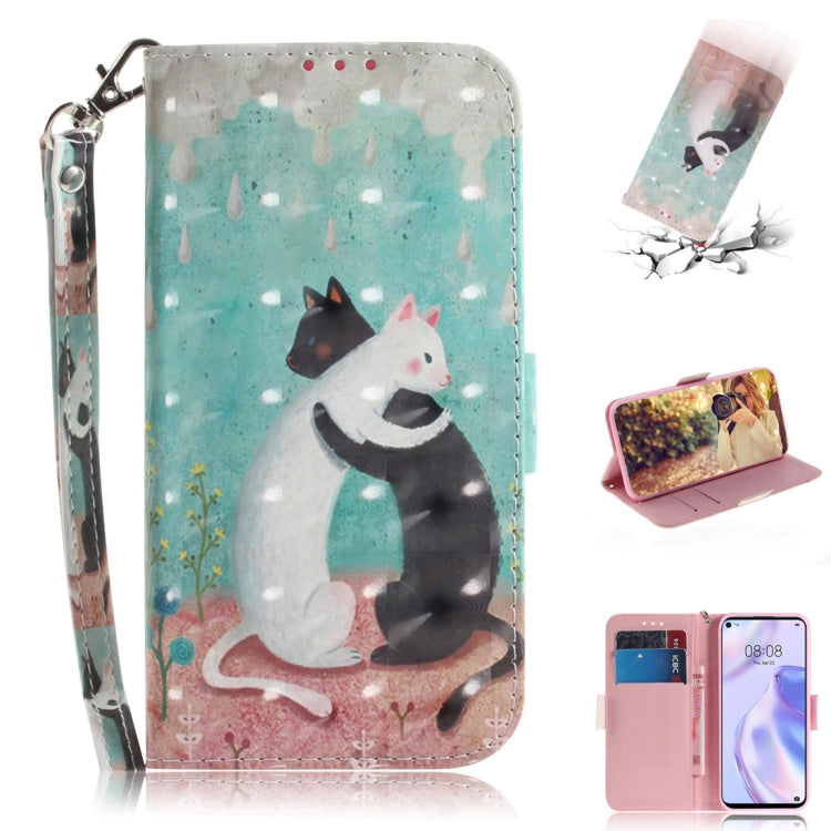 3D Painted Pattern Magnetic Attraction Horizontal Flip Leather Case with Holder & Card Slot & Wallet & Lanyard, For Huawei P40 lite 5G, For Huawei Y5p