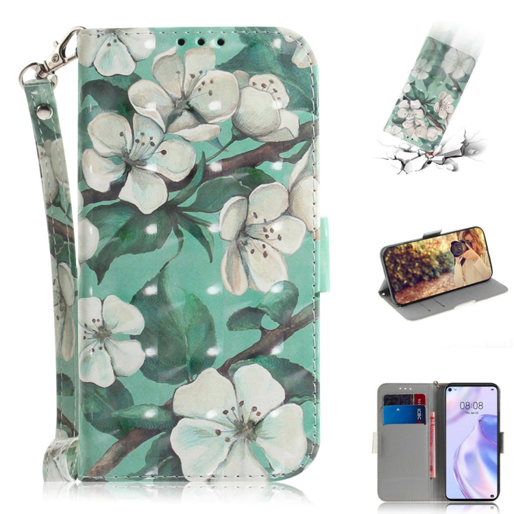 3D Painted Pattern Magnetic Attraction Horizontal Flip Leather Case with Holder & Card Slot & Wallet & Lanyard, For Huawei P40 lite 5G, For Huawei Y5p