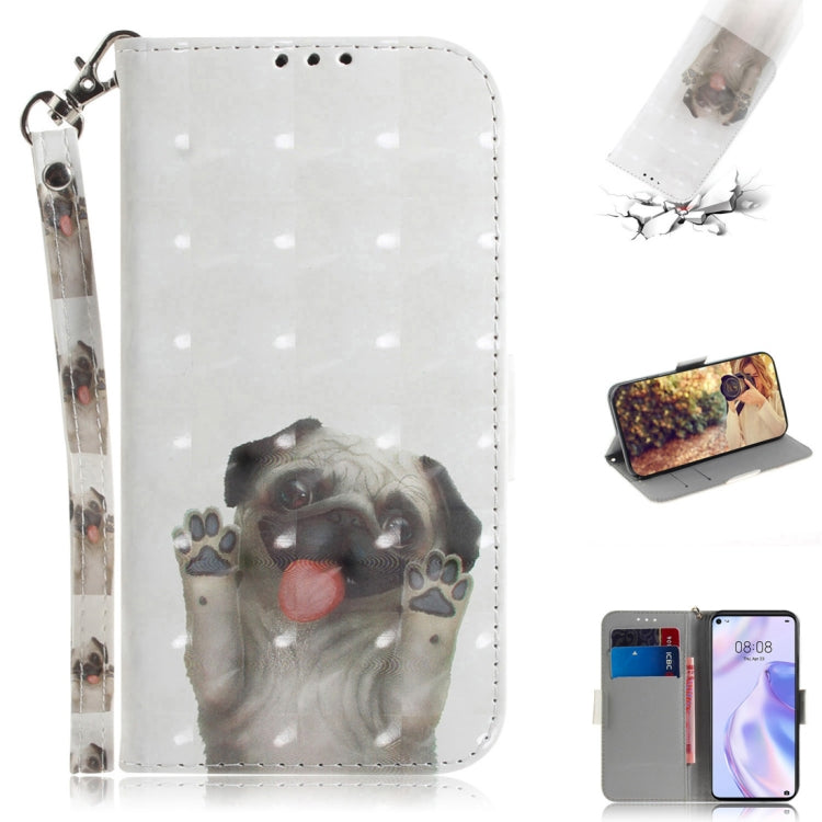 3D Painted Pattern Magnetic Attraction Horizontal Flip Leather Case with Holder & Card Slot & Wallet & Lanyard, For Huawei P40 lite 5G, For Huawei Y5p