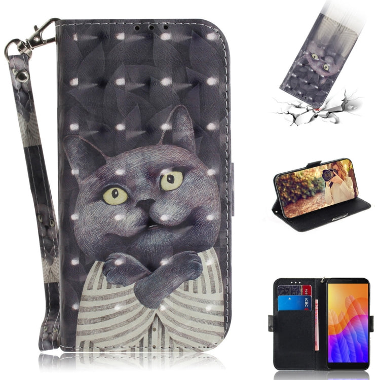 3D Painted Pattern Magnetic Attraction Horizontal Flip Leather Case with Holder & Card Slot & Wallet & Lanyard, For Huawei P40 lite 5G, For Huawei Y5p