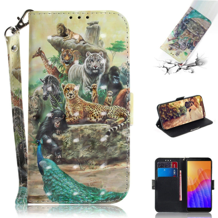 3D Painted Pattern Magnetic Attraction Horizontal Flip Leather Case with Holder & Card Slot & Wallet & Lanyard, For Huawei P40 lite 5G, For Huawei Y5p