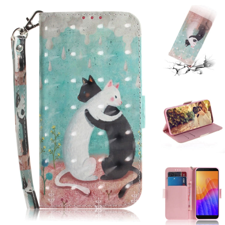 3D Painted Pattern Magnetic Attraction Horizontal Flip Leather Case with Holder & Card Slot & Wallet & Lanyard, For Huawei P40 lite 5G, For Huawei Y5p