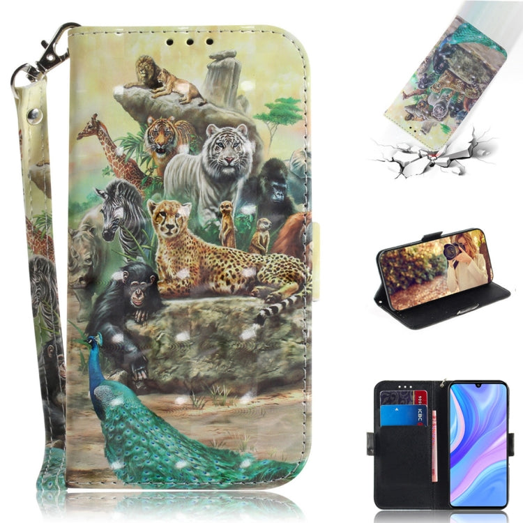 3D Painted Pattern Magnetic Attraction Horizontal Flip Leather Case with Holder & Card Slot & Wallet & Lanyard, For Huawei Y6p, For Huawei Y8p / P Smart S / Enjoy 10s