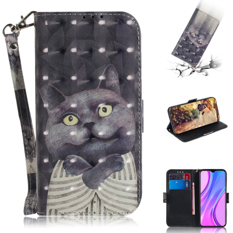 3D Painted Pattern Magnetic Attraction Horizontal Flip Leather Case with Holder & Card Slot & Wallet & Lanyard, For Xiaomi Redmi 9, For Xiaomi Redmi 10X 5G