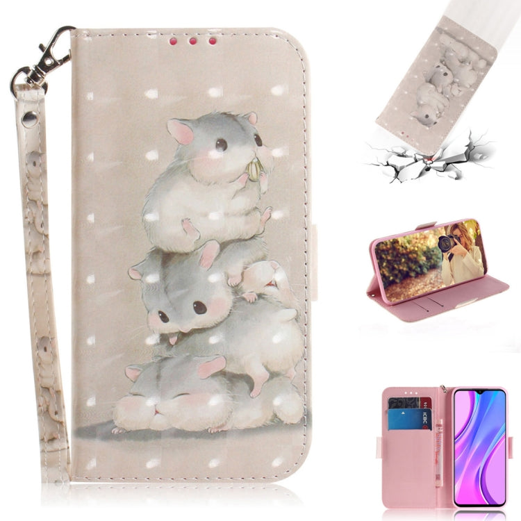 3D Painted Pattern Magnetic Attraction Horizontal Flip Leather Case with Holder & Card Slot & Wallet & Lanyard, For Xiaomi Redmi 9, For Xiaomi Redmi 10X 5G