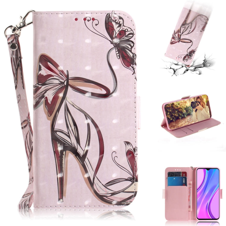 3D Painted Pattern Magnetic Attraction Horizontal Flip Leather Case with Holder & Card Slot & Wallet & Lanyard, For Xiaomi Redmi 9, For Xiaomi Redmi 10X 5G