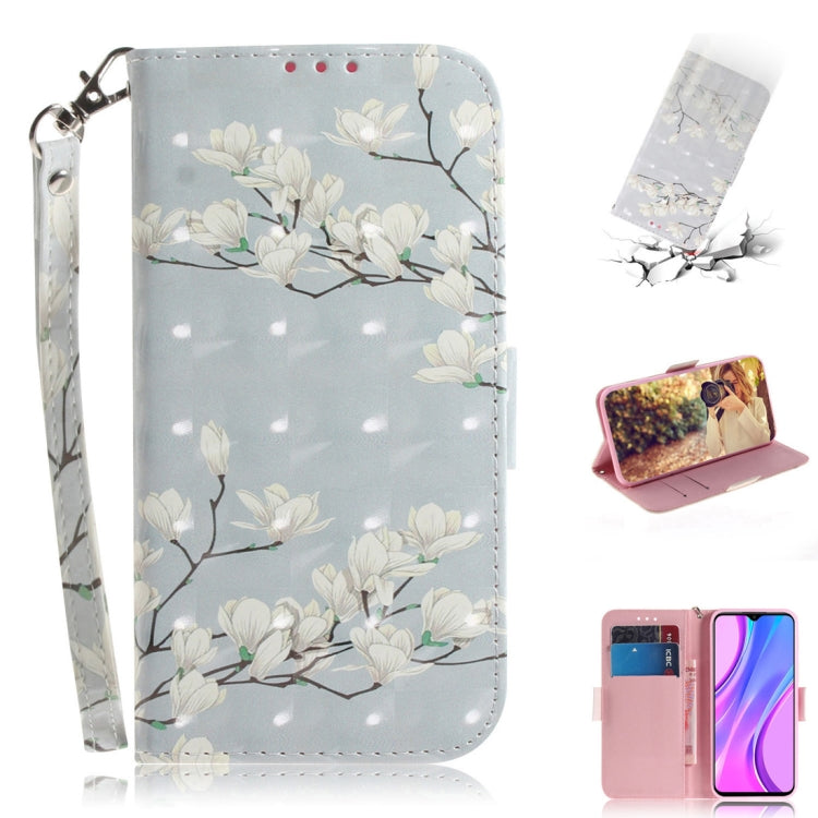 3D Painted Pattern Magnetic Attraction Horizontal Flip Leather Case with Holder & Card Slot & Wallet & Lanyard, For Xiaomi Redmi 9, For Xiaomi Redmi 10X 5G