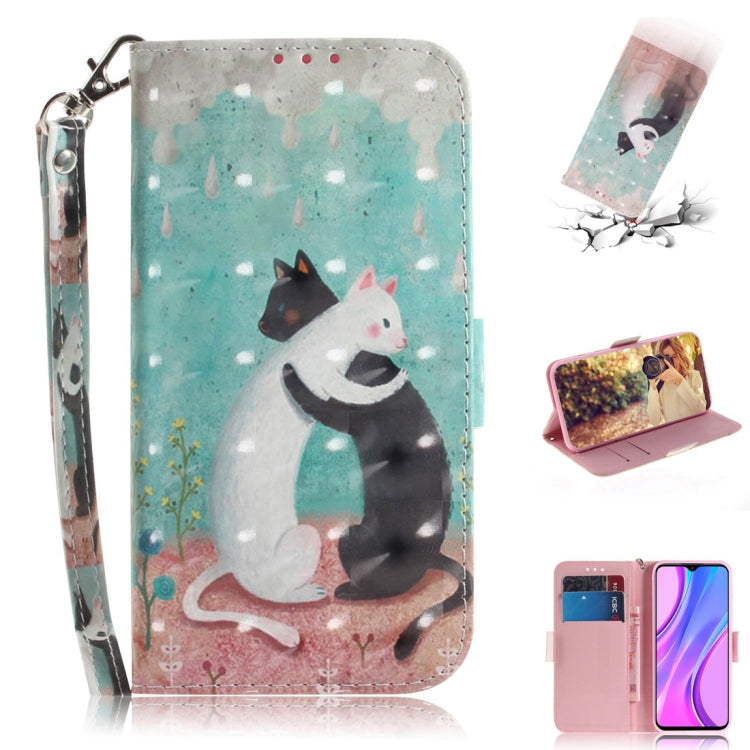 3D Painted Pattern Magnetic Attraction Horizontal Flip Leather Case with Holder & Card Slot & Wallet & Lanyard, For Xiaomi Redmi 9, For Xiaomi Redmi 10X 5G