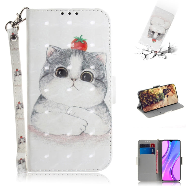 3D Painted Pattern Magnetic Attraction Horizontal Flip Leather Case with Holder & Card Slot & Wallet & Lanyard, For Xiaomi Redmi 9, For Xiaomi Redmi 10X 5G