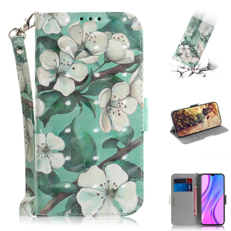 3D Painted Pattern Magnetic Attraction Horizontal Flip Leather Case with Holder & Card Slot & Wallet & Lanyard, For Xiaomi Redmi 9, For Xiaomi Redmi 10X 5G