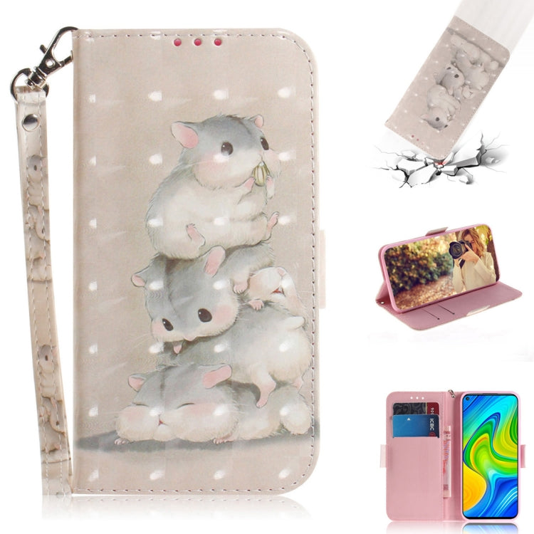 3D Painted Pattern Magnetic Attraction Horizontal Flip Leather Case with Holder & Card Slot & Wallet & Lanyard, For Xiaomi Redmi 10X Pro 5G, For Xiaomi Redmi Note 9 / Redmi 10X 4G