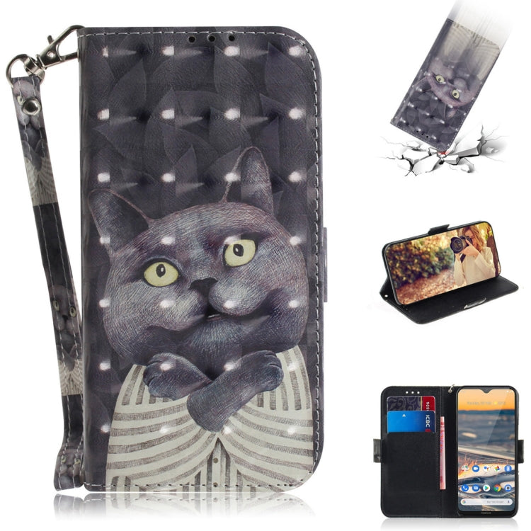 3D Painted Pattern Magnetic Attraction Horizontal Flip Leather Case with Holder & Card Slot & Wallet & Lanyard, For Motorola Moto G8 Power Lite, For Nokia 5.3