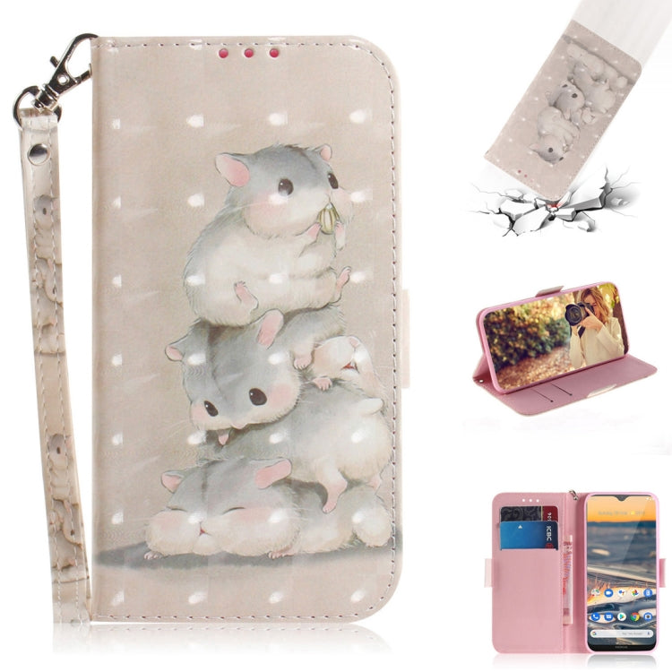 3D Painted Pattern Magnetic Attraction Horizontal Flip Leather Case with Holder & Card Slot & Wallet & Lanyard, For Motorola Moto G8 Power Lite, For Nokia 5.3