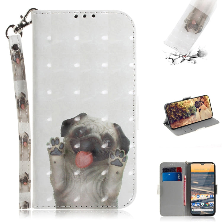 3D Painted Pattern Magnetic Attraction Horizontal Flip Leather Case with Holder & Card Slot & Wallet & Lanyard, For Motorola Moto G8 Power Lite, For Nokia 5.3