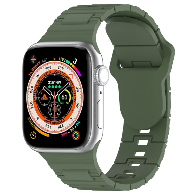 Square Buckle Armor Style Silicone Watch Band, For Apple Watch Ultra 49mm