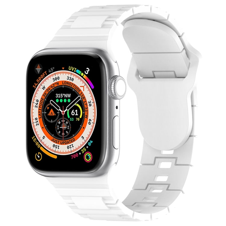 Square Buckle Armor Style Silicone Watch Band, For Apple Watch Ultra 49mm