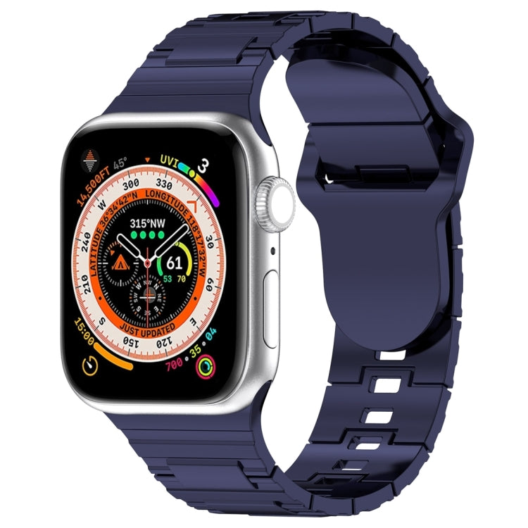 Square Buckle Armor Style Silicone Watch Band, For Apple Watch Ultra 49mm