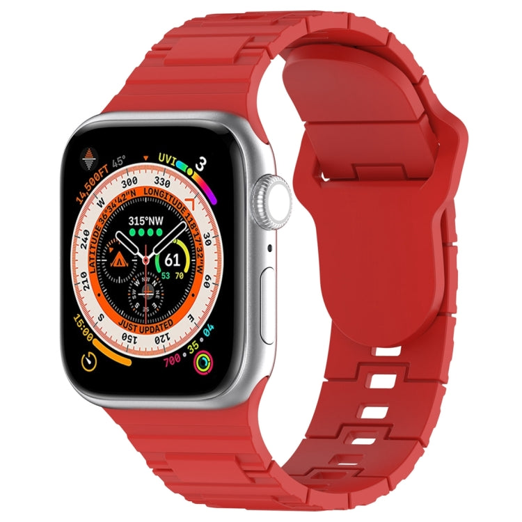 Square Buckle Armor Style Silicone Watch Band, For Apple Watch 4 40mm
