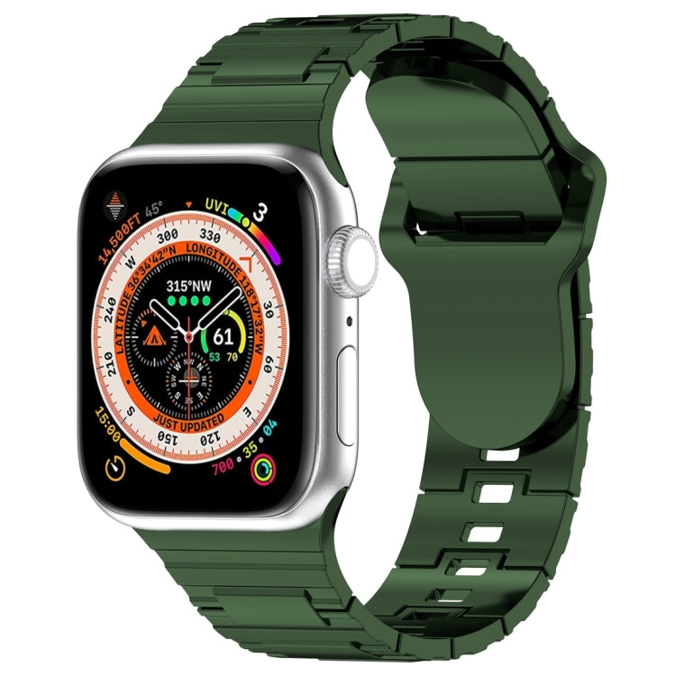 Square Buckle Armor Style Silicone Watch Band, For Apple Watch SE 2023 44mm