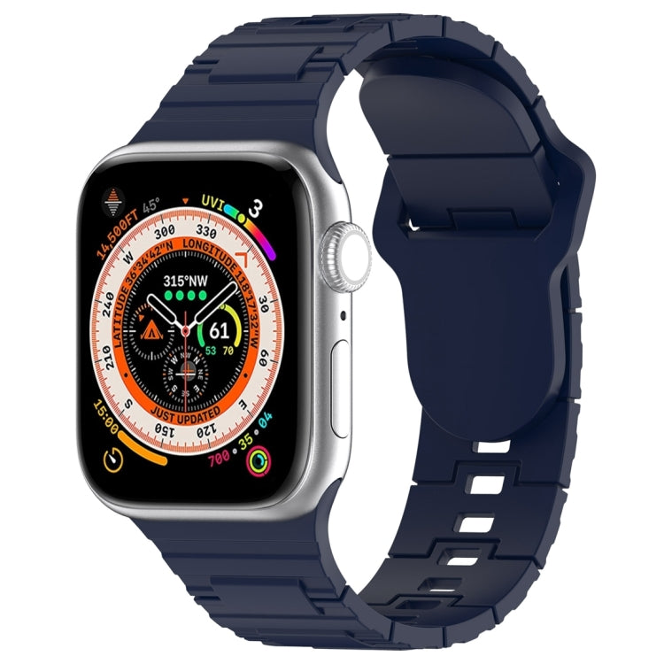 Square Buckle Armor Style Silicone Watch Band, For Apple Watch SE 2023 44mm