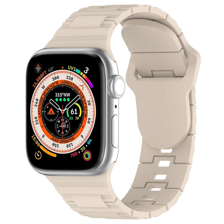 Square Buckle Armor Style Silicone Watch Band, For Apple Watch SE 2023 44mm