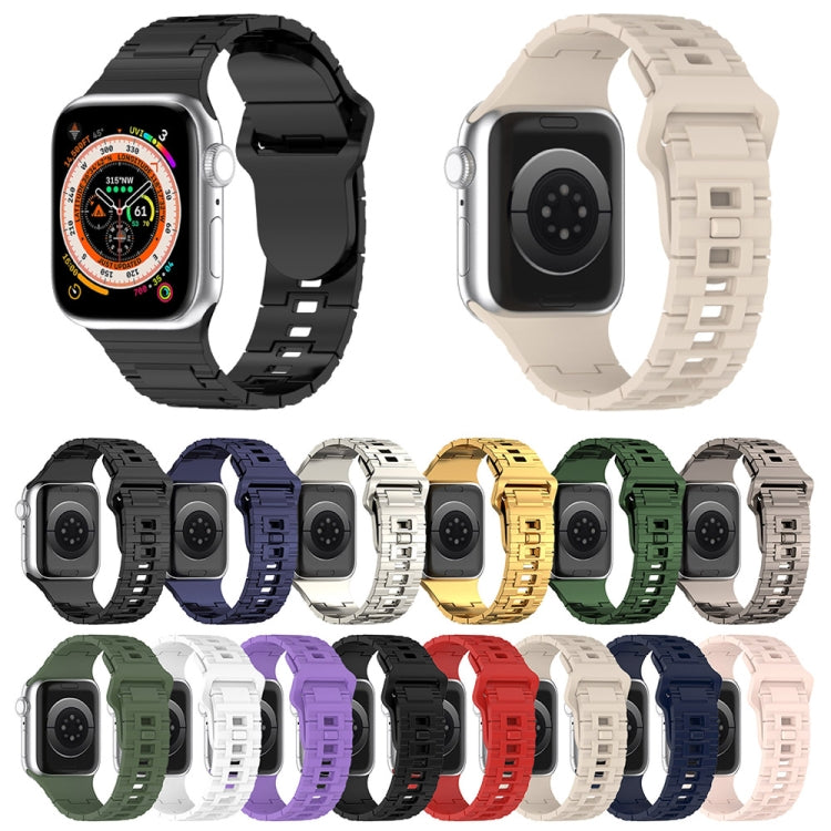 Square Buckle Armor Style Silicone Watch Band, For Apple Watch SE 2023 40mm