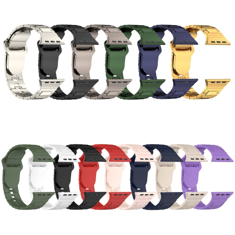 Square Buckle Armor Style Silicone Watch Band, For Apple Watch 4 40mm