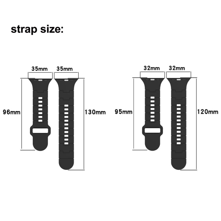Square Buckle Armor Style Silicone Watch Band, For Apple Watch SE 2023 40mm