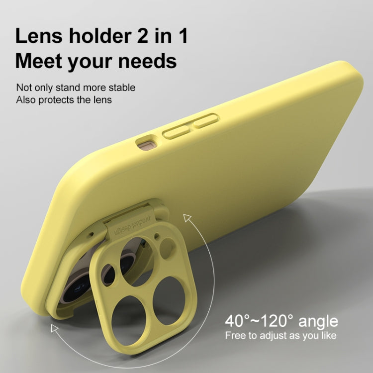Liquid Silicone Lens Holder Phone Case, For iPhone 14, For iPhone 14 Pro, For iPhone 14 Pro Max