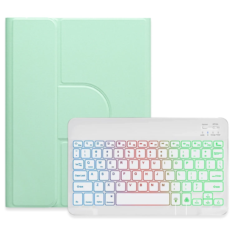 Étui en cuir avec clavier Bluetooth rotatif à 360 degrés, rétroéclairé tricolore, blanc, pour iPad 10e génération 10.9 (2022), iPad Air (2022) / iPad Pro 11 (2021) et iPad 10.2 (2021) / Air (2019).