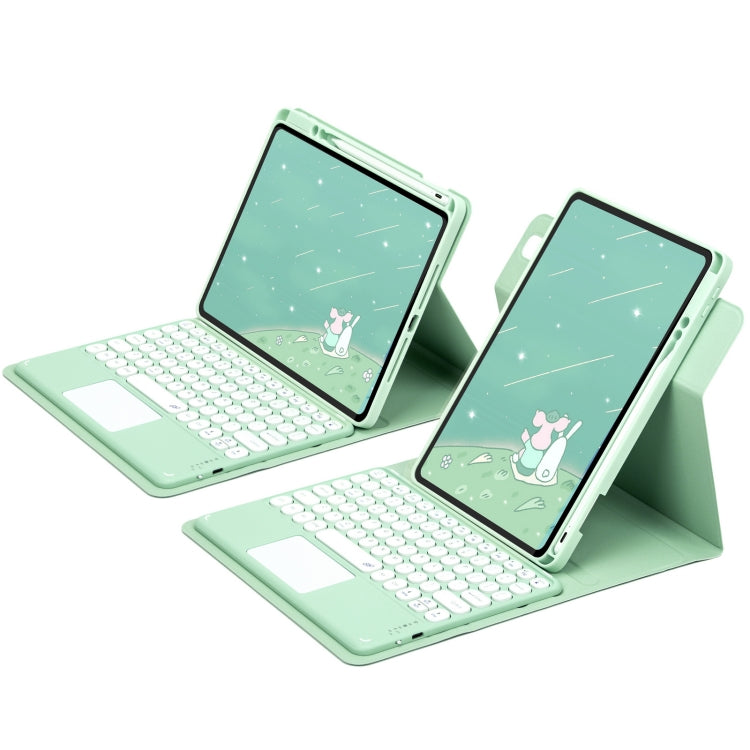 Round Button 360 Degree Rotatable Bluetooth Keyboard Leather Case with Touchpad, For iPad 10th Gen 10.9 2022, For iPad Air 2022 / iPad Pro 11 2021, For iPad 10.2 2021 / Air 2019