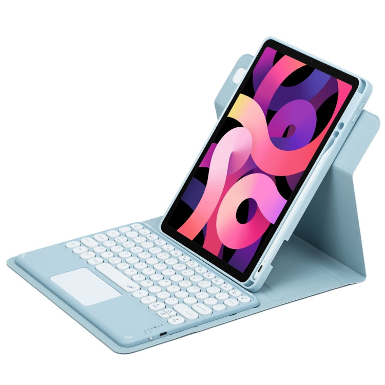 Round Button 360 Degree Rotatable Bluetooth Keyboard Leather Case with Touchpad, For iPad 10th Gen 10.9 2022, For iPad Air 2022 / iPad Pro 11 2021, For iPad 10.2 2021 / Air 2019