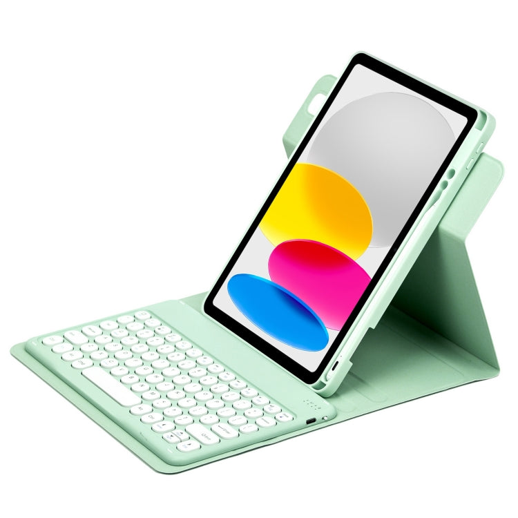 Round Button 360 Degree Rotatable Bluetooth Keyboard Leather Case, For iPad 10th Gen 10.9 2022, For iPad Air 2022 / iPad Pro 11 2021, For iPad 10.2 2021 / Air 2019