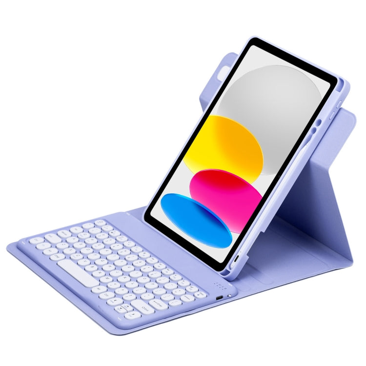 Round Button 360 Degree Rotatable Bluetooth Keyboard Leather Case, For iPad 10th Gen 10.9 2022, For iPad Air 2022 / iPad Pro 11 2021, For iPad 10.2 2021 / Air 2019
