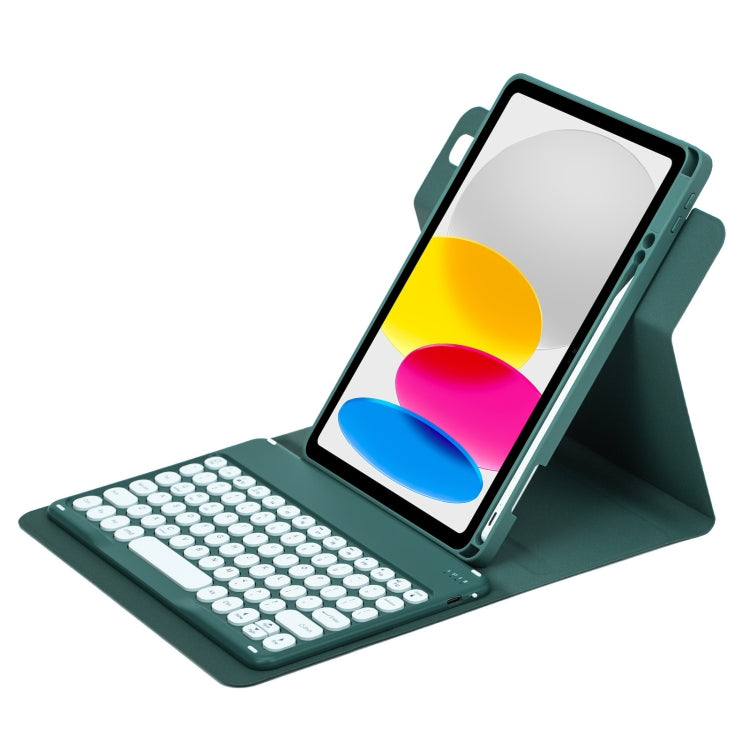 Round Button 360 Degree Rotatable Bluetooth Keyboard Leather Case, For iPad 10th Gen 10.9 2022, For iPad Air 2022 / iPad Pro 11 2021, For iPad 10.2 2021 / Air 2019